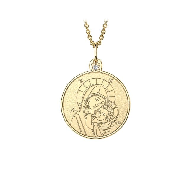Pandantiv Fecioara Maria, din aur galben 14 KT