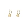 14 KT yellow gold Baby Angel hoop earrings with white diamonds