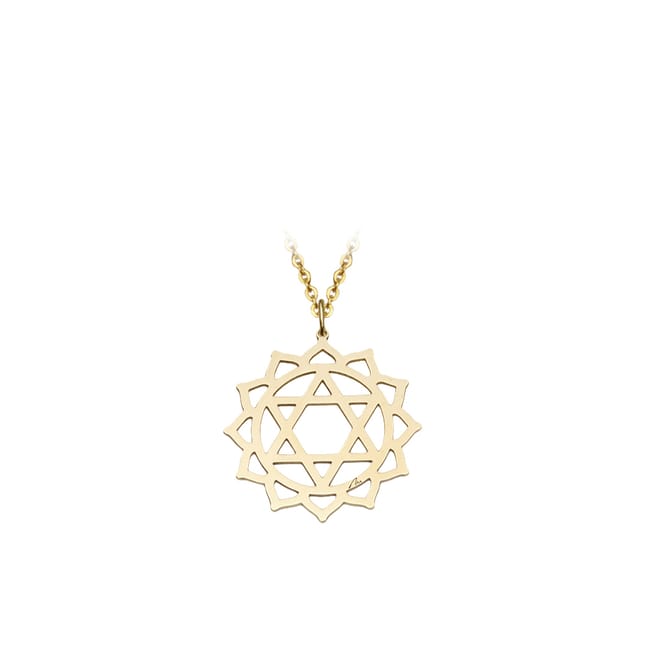 Pandantiv Chakra Inimii Anahata, din aur galben 14 KT