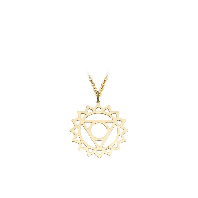 Pandantiv Chakra Gatului Vishudda, din aur galben 14 KT