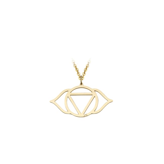Pandantiv Chakra Celui de-al Treilea Ochi Ajna, din aur galben 14 KT