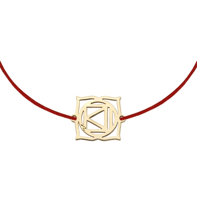 Bratara pe snur Chakra Radacina Muladhara, din aur galben 14 KT