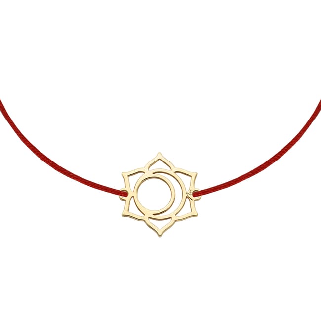Bratara pe snur Chakra Sacrala Svadhisthana, din aur galben 14 KT
