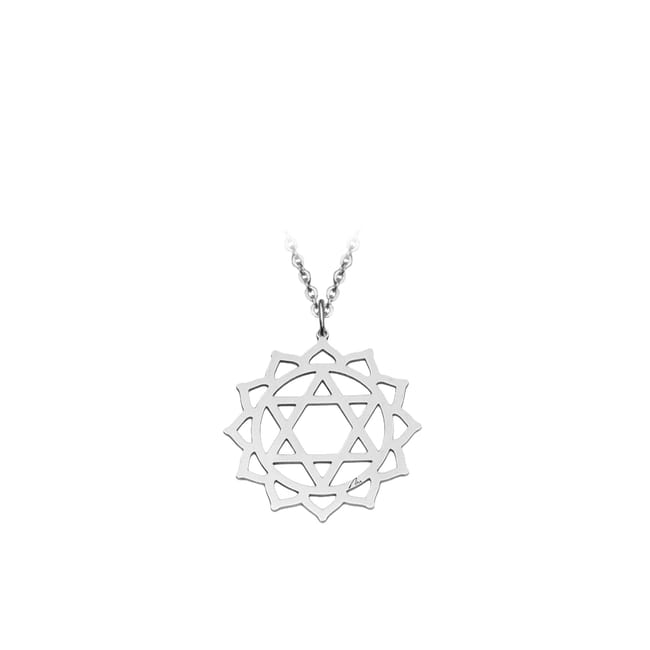 14 KT white gold Anahata Heart Chakra pendant