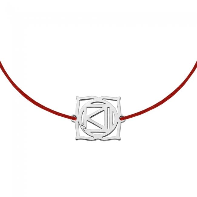 14 KT white gold Muladhara Root Chakra bracelet on string