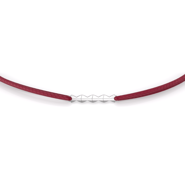 14 KT white gold Infinity Air Column bracelet on string