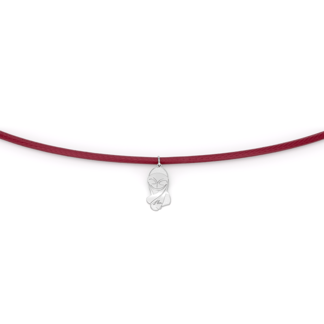 14 KT white gold Mademoiselle Pogany bracelet on string