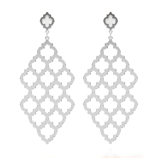 14 KT white gold Yasmina L earrings