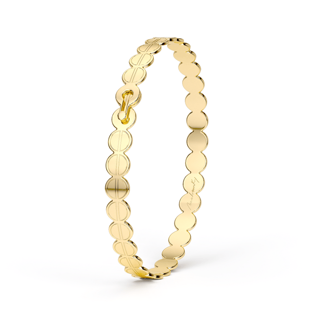 Bratara fixa din aur galben 14 KT, The Embrace