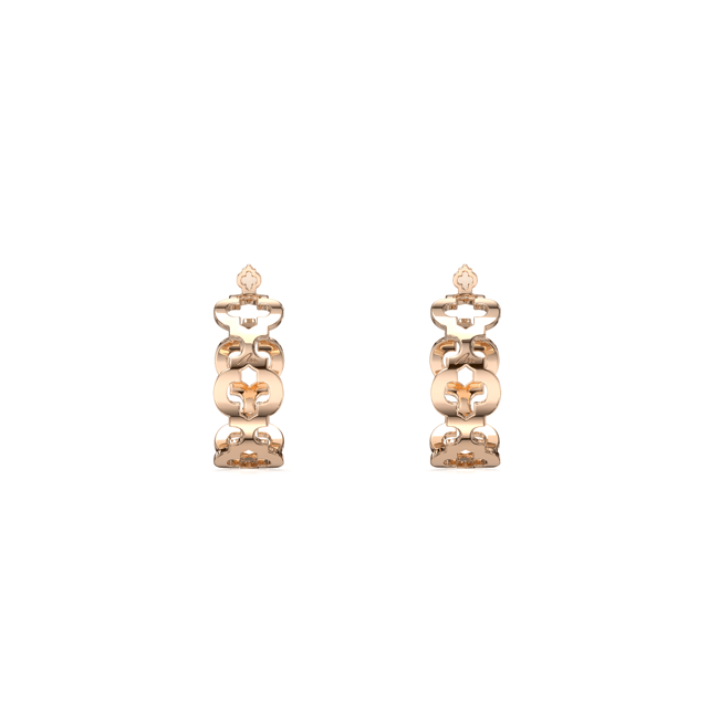 Cercei creole Noura S, din aur roz 14 KT