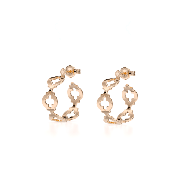 14 KT rose gold Noura S hoop earrings