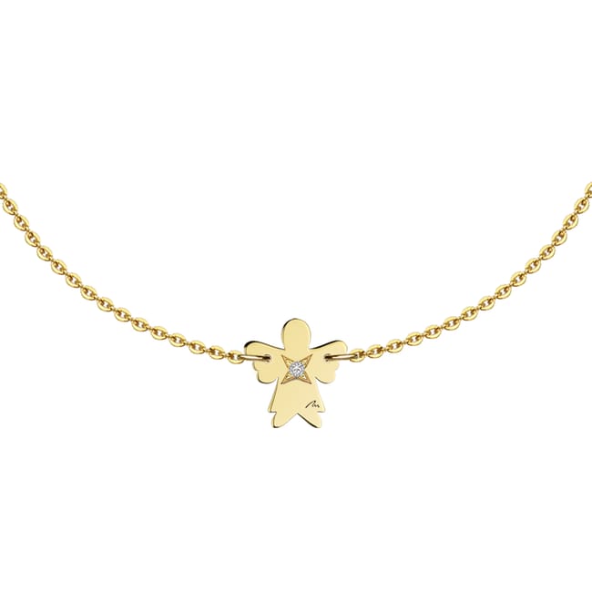 Bratara lant cu pandantiv Inger, cu diamant alb, din aur galben 14 KT