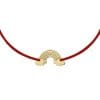 14 KT yellow gold Rainbow bracelet on string