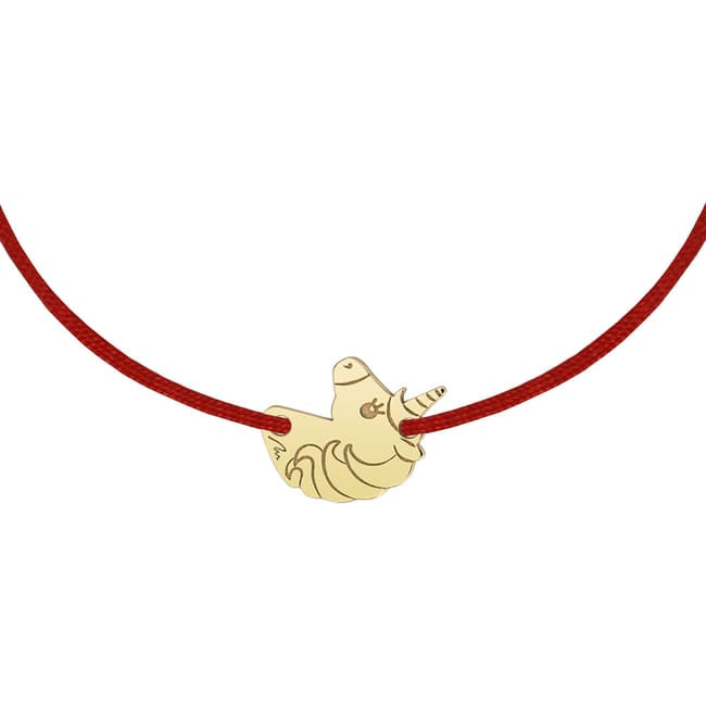 Bratara pe snur Unicorn, din aur galben 14 KT