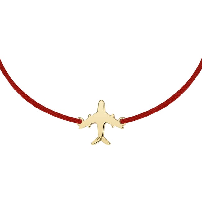 Bratara pe snur Avion, din aur galben 14 KT
