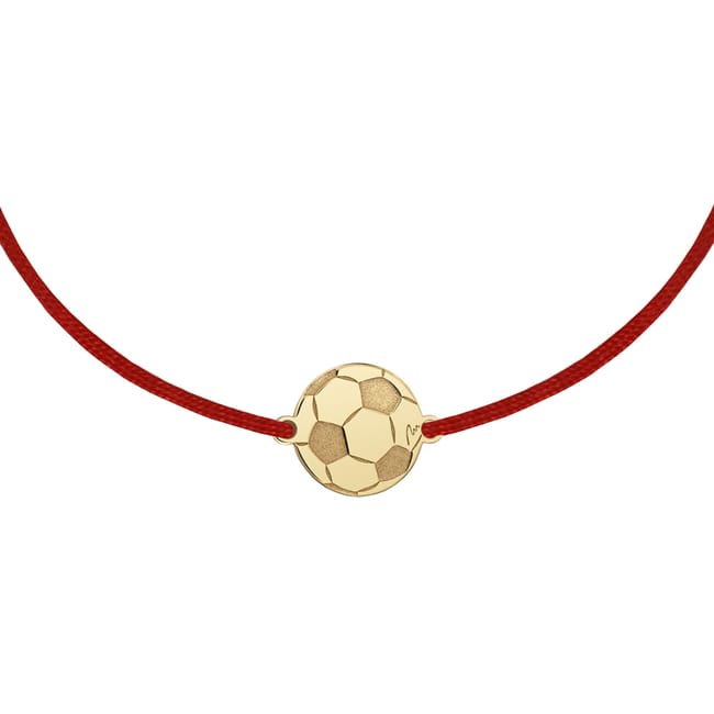 Bratara pe snur Minge de fotbal, din aur galben 14 KT