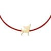14 KT yellow gold Puppy bracelet on string