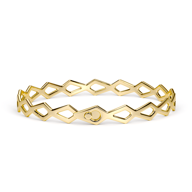 Bratara fixa din aur galben 14 KT, Grace