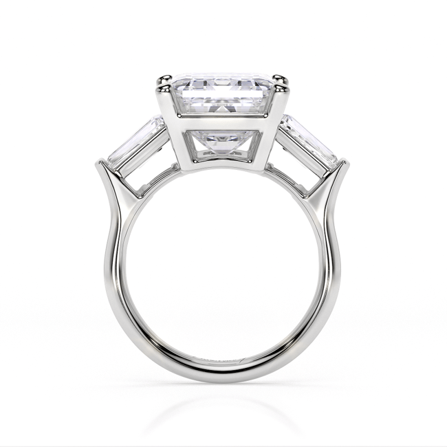 Inel de Logodna Trilogy Aur Alb 18 KT Emerald Cut 5.00 CT