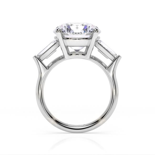 Inel de Logodna Trilogy Aur Alb 18 KT Round Cut 5.00 CT
