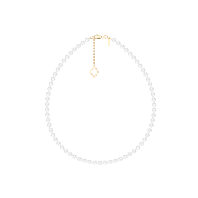 Colier cu perle de 6 mm din aur galben 14 KT, Selma