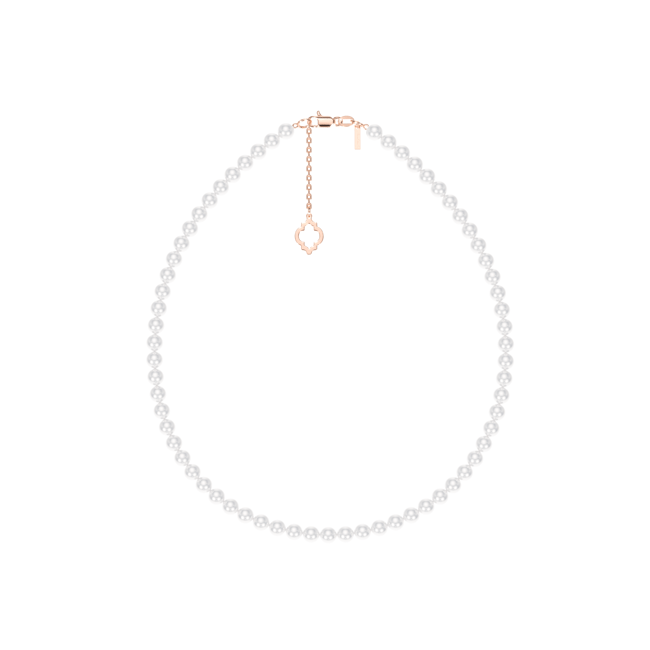 Colier cu perle de 6 mm din aur roz 14 KT, Selma