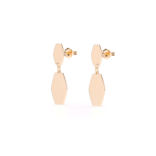 14 KT rose gold Infinity two elements earrings