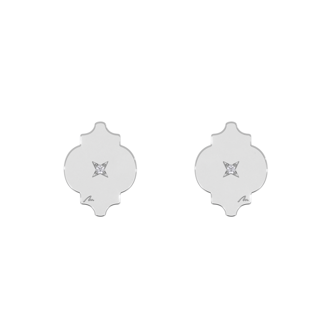 14 KT white gold Alaya earrings with white diamonds