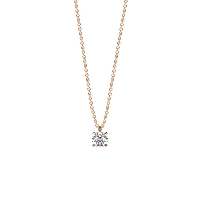 Lantisor Solitaire, cu diamant de laborator 0.50 CT, din aur roz 14 KT