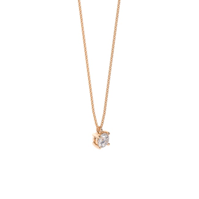 Lantisor Solitaire, cu diamant de laborator 0.50 CT, din aur roz 14 KT