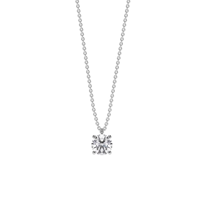 Lantisor Solitaire, cu diamant de laborator 1.00 CT, din aur alb 14 KT