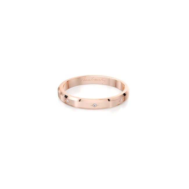 Verigheta aur roz 14 KT cu diamante, subtire, Adoration