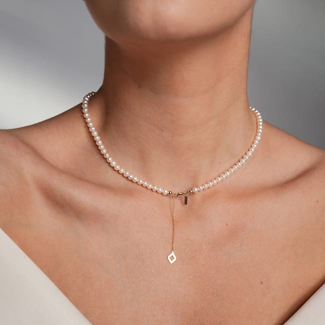 Colier perle 4/5 mm, din aur galben 14 KT, Selma