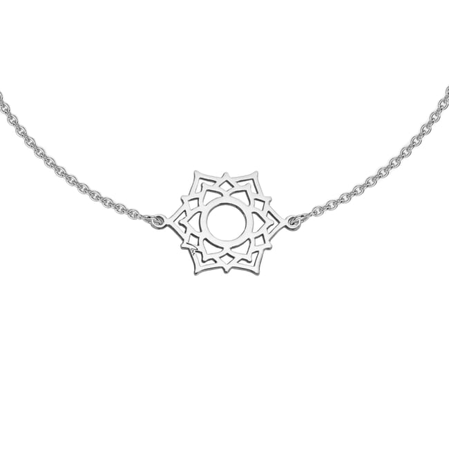 Bratara lant Chakra Coroanei Sahasrara, din aur alb 14 KT