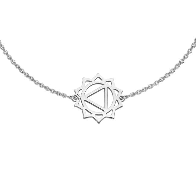 Bratara lant Chakra Plexului Solar Manipura, din aur alb 14 KT