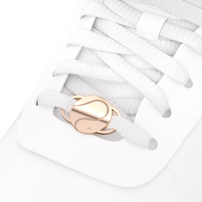 Accesoriu pentru pantof sport cu pandantiv Minge de Tenis, din alama placata cu aur roz