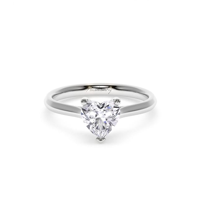 Inel de Logodna Classic Aur Alb 18 KT Heart Cut LGD 1.00 CT