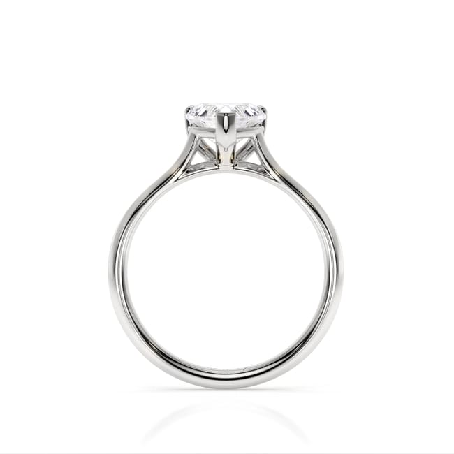 Inel de Logodna Classic Aur Alb 18 KT Heart Cut LGD 1.00 CT