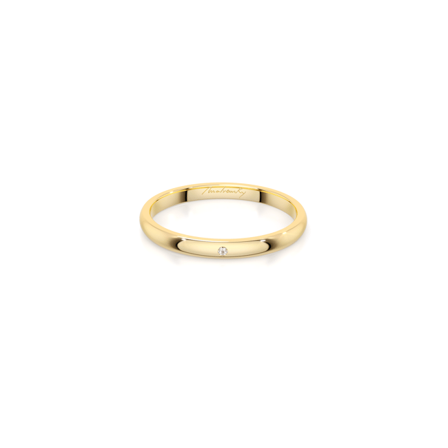 Verigheta aur galben 14 KT cu un diamant, subtire, Iconic
