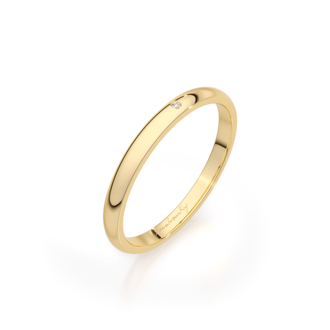 Verigheta aur galben 14 KT cu un diamant, subtire, Iconic