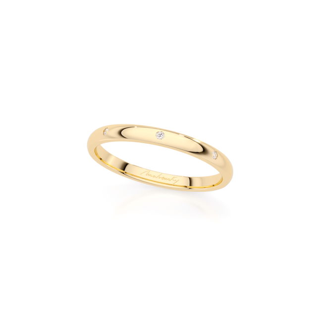 Verigheta aur galben 14 KT cu diamante, subtire, Iconic
