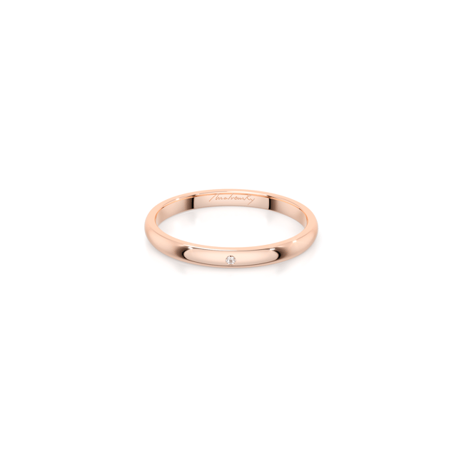 Verigheta aur roz 14 KT cu un diamant, subtire, Iconic