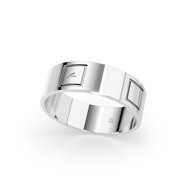 14 KT white gold King Wide ring
