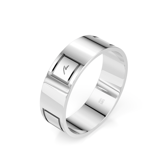 14 KT white gold King Wide ring