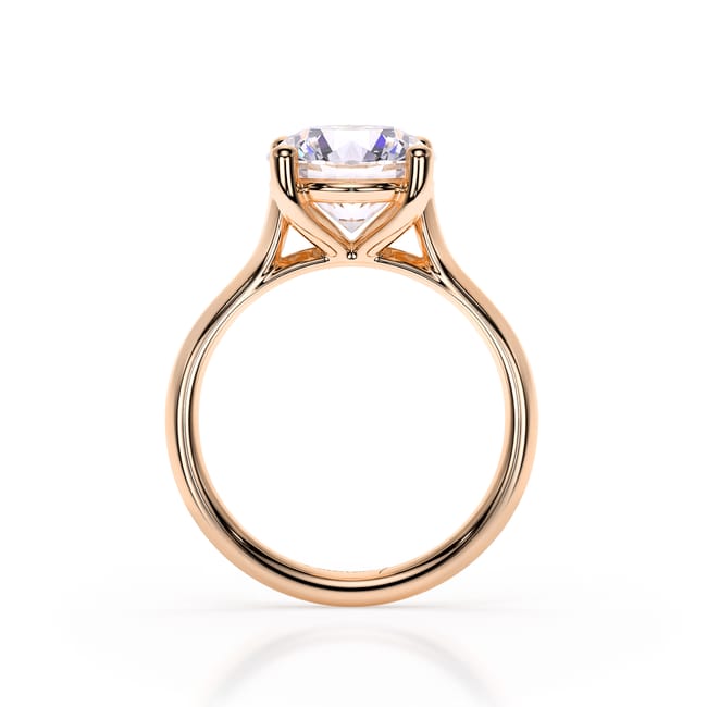 Inel de Logodna Classic Aur Roz 18 KT Round Cut LGD 3.00 CT