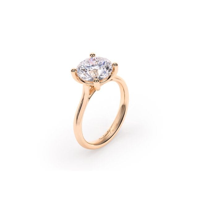 Inel de Logodna Classic Aur Roz 18 KT Round Cut LGD 3.00 CT