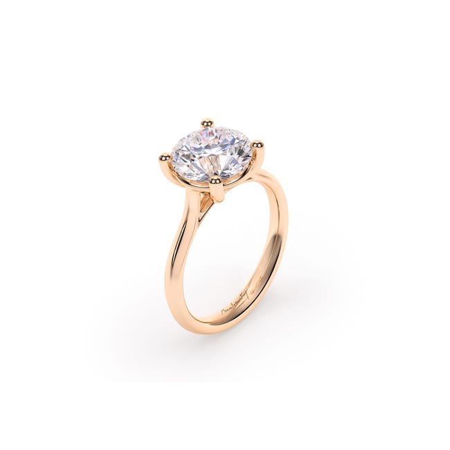 18 KT Rose Gold Classic Engagement Ring Round Cut LGD 3.00 CT