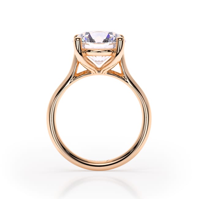 Inel de Logodna Classic Aur Roz 18 KT Round Cut LGD 4.00 CT