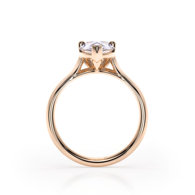 Inel de Logodna Classic Aur Roz 18 KT Pear Cut LGD 2.00 CT