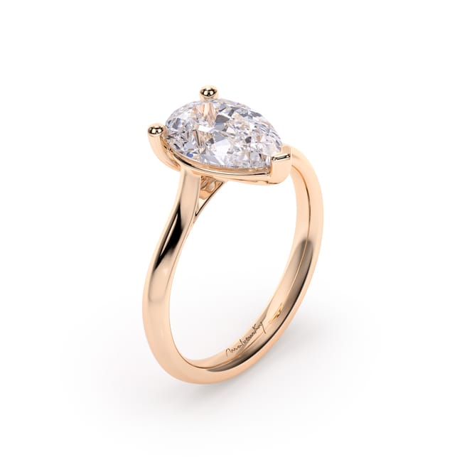 Inel de Logodna Classic Aur Roz 18 KT Pear Cut LGD 2.00 CT